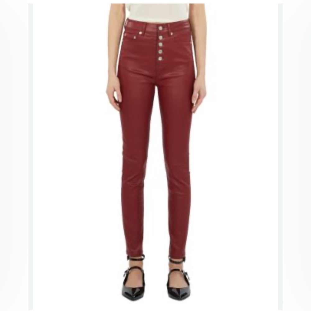 NWT The Kooples High Rise Faux Leather Red Skinny Jeans